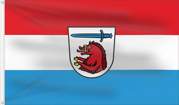 Bandera, con dos ojales metálicos y lado del asta reforzado: Chamerau (Bayerischer Wald)