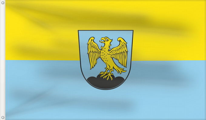 Bandera, con dos ojales metálicos y lado del asta reforzado: Falkenstein, M (Bayerischer Wald)