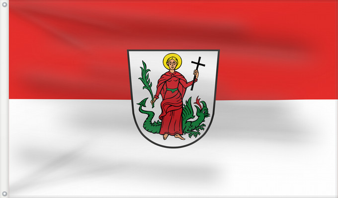 Bandera, con dos ojales metálicos y lado del asta reforzado: Rötz, St (Bayerischer Wald)