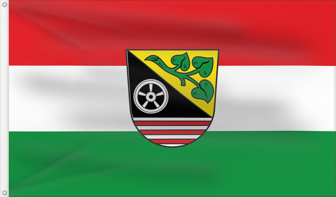 Bandera, con dos ojales metálicos y lado del asta reforzado: Treffelstein (Bayerischer Wald)