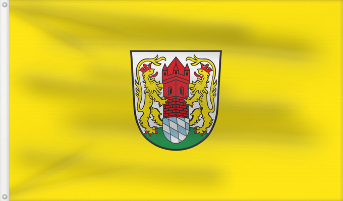 Bandera, con dos ojales metálicos y lado del asta reforzado: Lauterhofen, M (Bayerischer Jura)