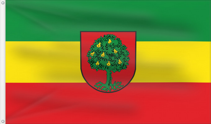 Bandera, con dos ojales metálicos y lado del asta reforzado: Pyrbaum, M (Bayerischer Jura)