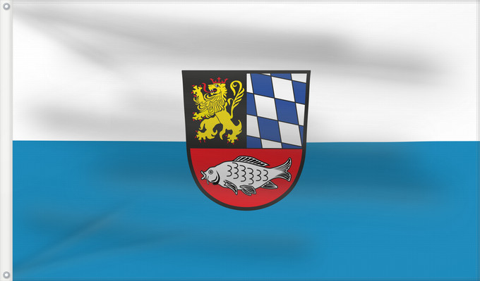 Bandera, con dos ojales metálicos y lado del asta reforzado: Eschenbach i.d.OPf., St (Oberpfälzer Wald)