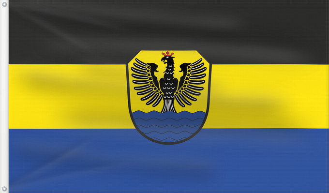 Bandera, con dos ojales metálicos y lado del asta reforzado: Floß, M (Oberpfälzer Wald)