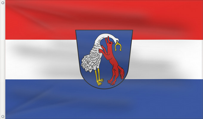 Bandera, con dos ojales metálicos y lado del asta reforzado: Vohenstrauß, St (Oberpfälzer Wald)