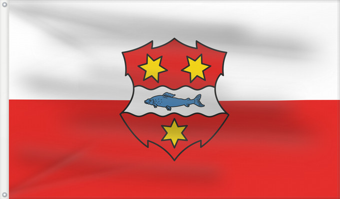 Bandera, con dos ojales metálicos y lado del asta reforzado: Windischeschenbach, St (Oberpfälzer Wald)