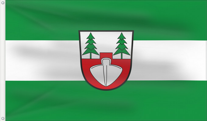 Bandera, con dos ojales metálicos y lado del asta reforzado: Bernhardswald (Bayerischer Wald)