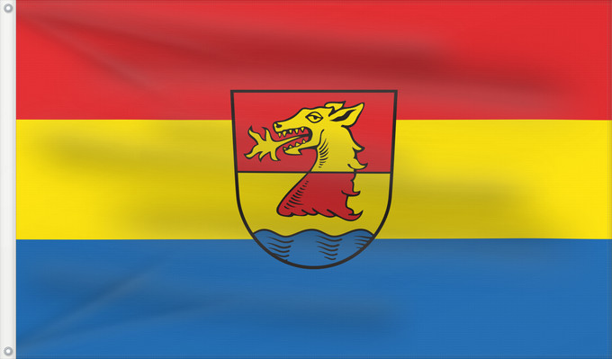 Bandera, con dos ojales metálicos y lado del asta reforzado: Duggendorf (Bayerischer Jura)
