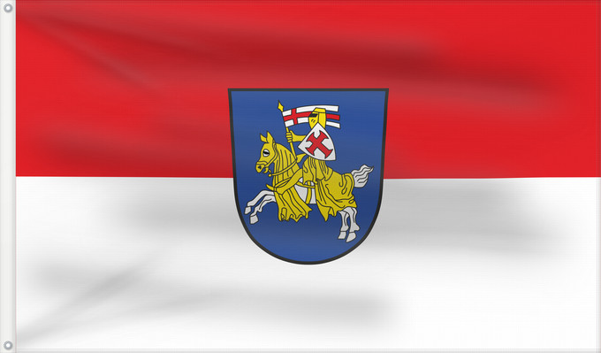 Bandera, con dos ojales metálicos y lado del asta reforzado: Hemau, St (Bayerischer Jura)