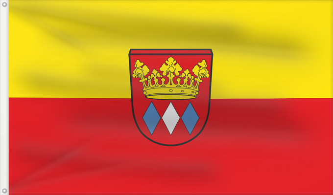 Bandera, con dos ojales metálicos y lado del asta reforzado: Kallmünz, M (Bayerischer Jura)