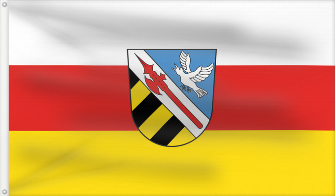 Bandera, con dos ojales metálicos y lado del asta reforzado: Wenzenbach (Bayerischer Wald)