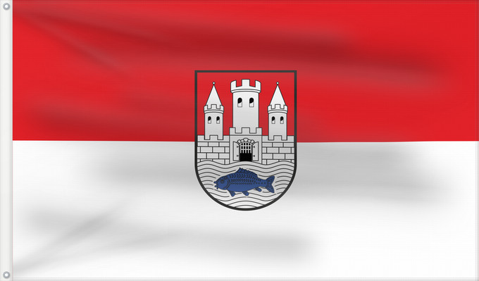 Bandera, con dos ojales metálicos y lado del asta reforzado: Nabburg, St (Oberpfälzer Wald)