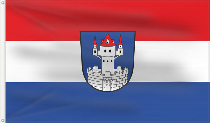 Bandera, con dos ojales metálicos y lado del asta reforzado: Neunburg vorm Wald, St (Oberpfälzer Wald)