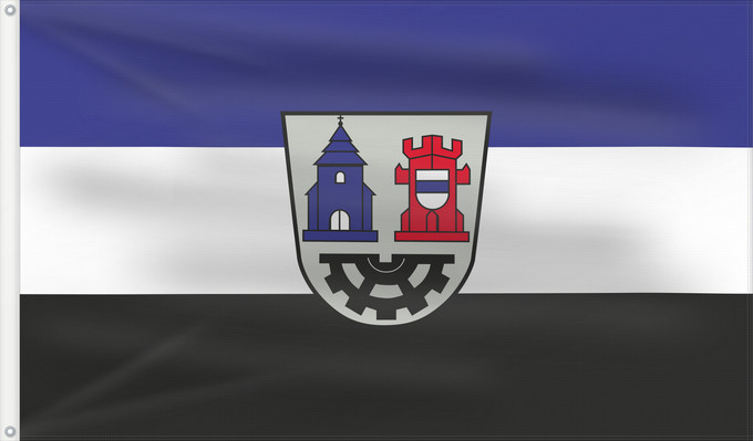 Bandera, con dos ojales metálicos y lado del asta reforzado: Wernberg-Köblitz, M (Oberpfälzer Wald)