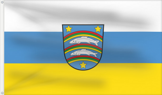 Bandera, con dos ojales metálicos y lado del asta reforzado: Pfreimd, St (Oberpfälzer Wald)