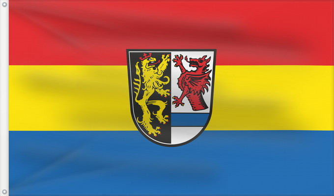 Bandera, con dos ojales metálicos y lado del asta reforzado: Tirschenreuth (Kreis)