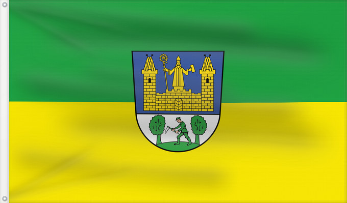 Bandera, con dos ojales metálicos y lado del asta reforzado: Tirschenreuth, St (Oberpfälzer Wald)