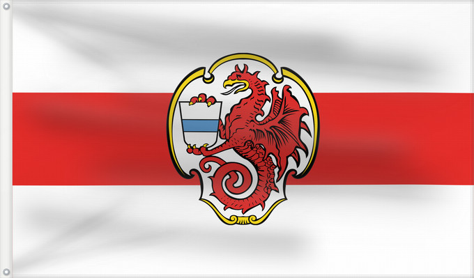 Bandera, con dos ojales metálicos y lado del asta reforzado: Wiesau, M (Oberpfälzer Wald)