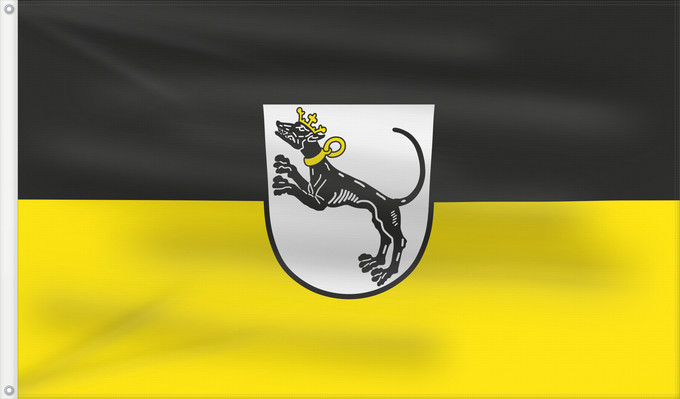 Bandera, con dos ojales metálicos y lado del asta reforzado: Burgwindheim, M (Steigerwald)