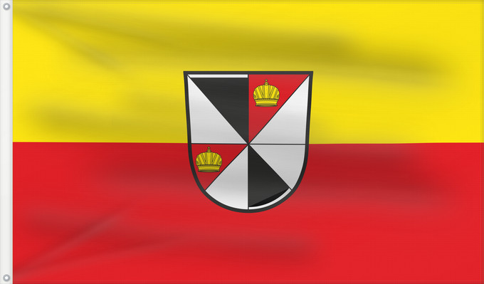 Bandera, con dos ojales metálicos y lado del asta reforzado: Goldkronach, St (Fichtelgebirge)