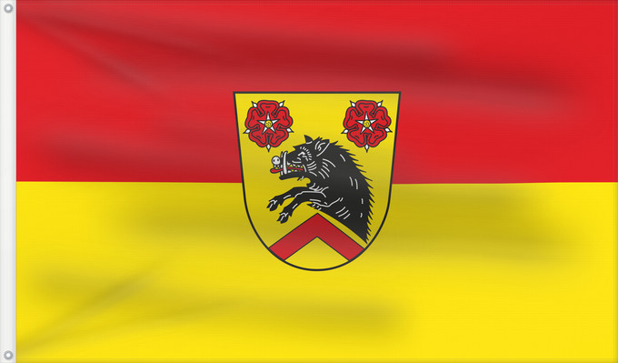 Bandera, con dos ojales metálicos y lado del asta reforzado: Ebersdorf b.Coburg (Coburg.Rennsteig)