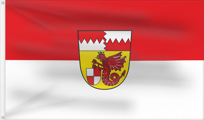 Bandera, con dos ojales metálicos y lado del asta reforzado: Itzgrund (Coburg.Rennsteig)