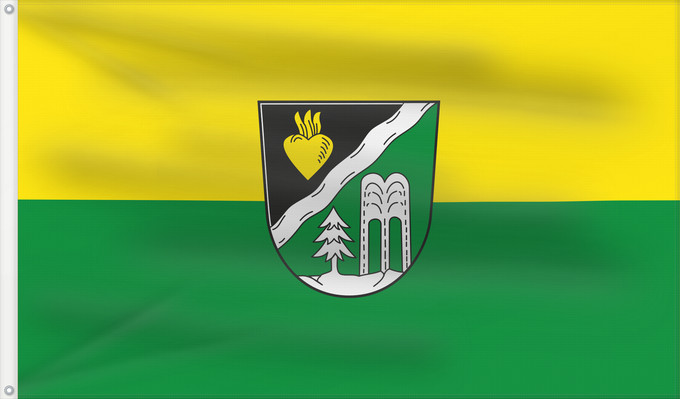 Bandera, con dos ojales metálicos y lado del asta reforzado: Lautertal (Coburg.Rennsteig)