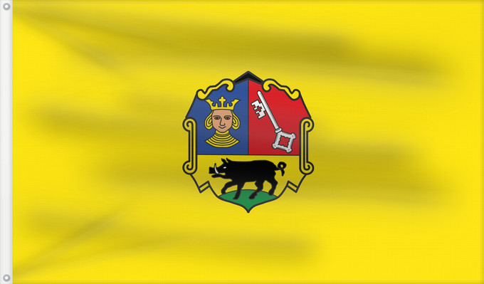 Bandera, con dos ojales metálicos y lado del asta reforzado: Ebermannstadt, St (Fränkische Schweiz)