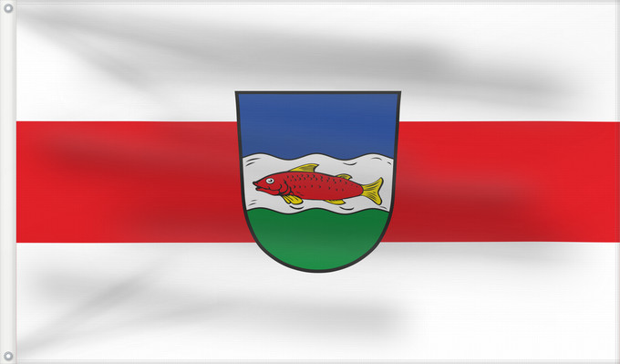 Bandera, con dos ojales metálicos y lado del asta reforzado: Schwarzenbach a.d.Saale, St (Fichtelgebirge)