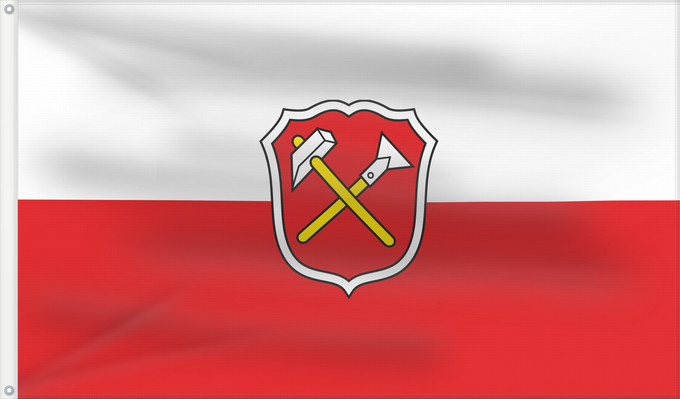 Bandera, con dos ojales metálicos y lado del asta reforzado: Schwarzenbach a.Wald, St (Frankenwald)
