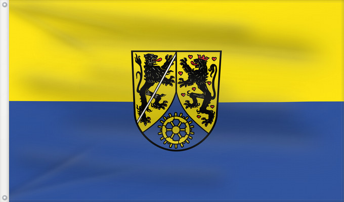 Bandera, con dos ojales metálicos y lado del asta reforzado: Kronach (Kreis)