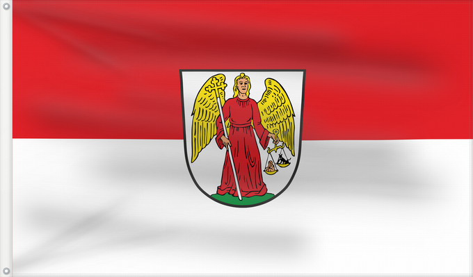 Bandera, con dos ojales metálicos y lado del asta reforzado: Ludwigsstadt, St (Frankenwald)