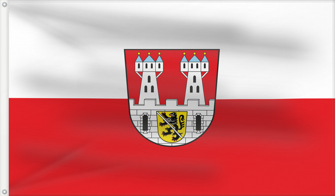 Bandera, con dos ojales metálicos y lado del asta reforzado: Teuschnitz, St (Frankenwald)