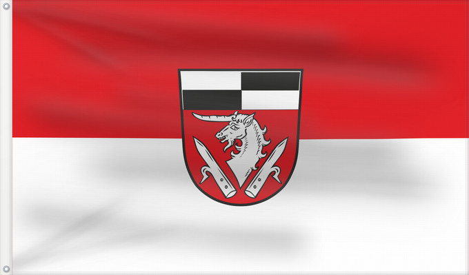 Bandera, con dos ojales metálicos y lado del asta reforzado: Marktrodach, M (Frankenwald)