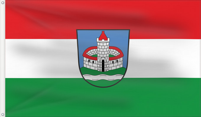 Bandera, con dos ojales metálicos y lado del asta reforzado: Ludwigschorgast, M (Frankenwald)