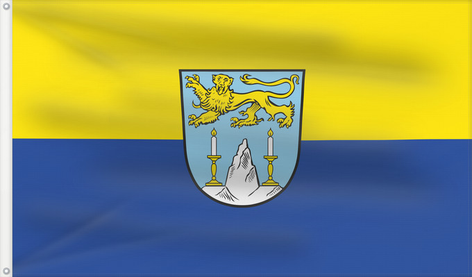 Bandera, con dos ojales metálicos y lado del asta reforzado: Lichtenfels, St (Obermain.Jura)