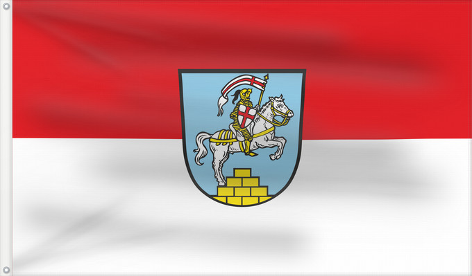 Bandera, con dos ojales metálicos y lado del asta reforzado: Bad Staffelstein, St (Obermain.Jura)