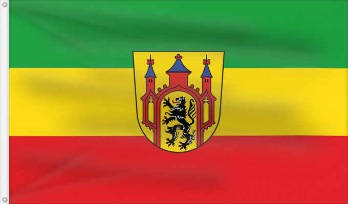Bandera, con dos ojales metálicos y lado del asta reforzado: Thiersheim, M (Fichtelgebirge)