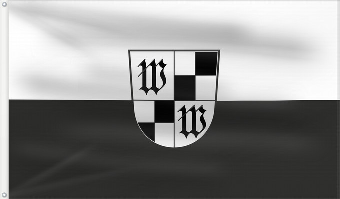 Bandera, con dos ojales metálicos y lado del asta reforzado: Wunsiedel, St (Fichtelgebirge)