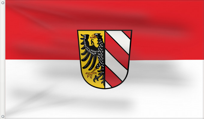 Bandera, con dos ojales metálicos y lado del asta reforzado: Nürnberg (Städteregion Nürnberg)