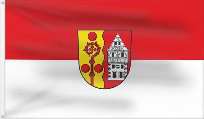 Bandera, con dos ojales metálicos y lado del asta reforzado: Adelshofen (Romantisches Franken - vom Rangau zur Romantischen Straße)