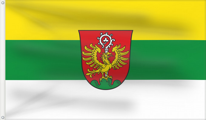 Bandera, con dos ojales metálicos y lado del asta reforzado: Arberg, M (Fränkisches Seenland)
