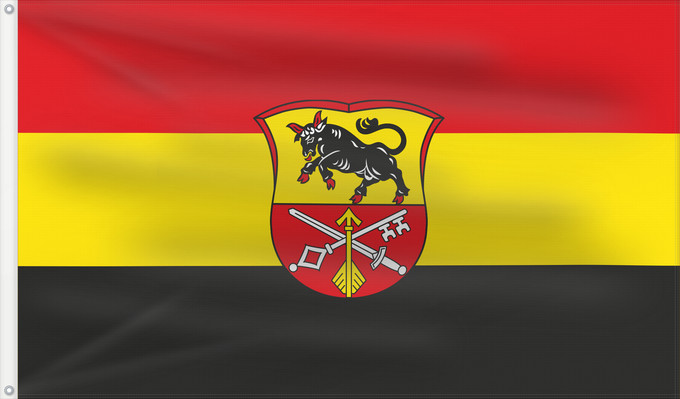 Bandera, con dos ojales metálicos y lado del asta reforzado: Aurach (Romantisches Franken - vom Rangau zur Romantischen Straße)