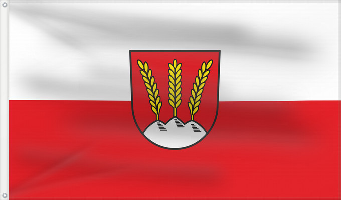 Bandera, con dos ojales metálicos y lado del asta reforzado: Dinkelsbühl, GKSt (Romantisches Franken - vom Rangau zur Romantischen Straße)