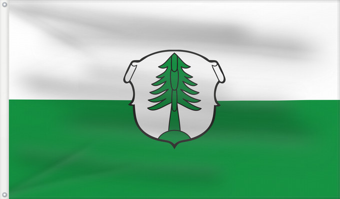Bandera, con dos ojales metálicos y lado del asta reforzado: Feuchtwangen, St (Romantisches Franken - vom Rangau zur Romantischen Straße)