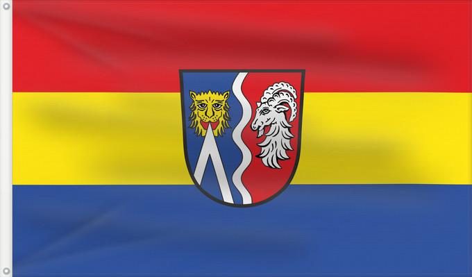Bandera, con dos ojales metálicos y lado del asta reforzado: Gebsattel (Romantisches Franken - vom Rangau zur Romantischen Straße)