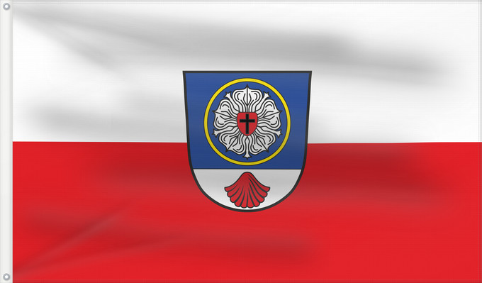 Bandera, con dos ojales metálicos y lado del asta reforzado: Neuendettelsau (Romantisches Franken - vom Rangau zur Romantischen Straße)