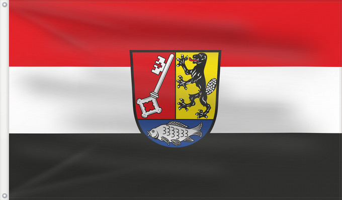 Bandera, con dos ojales metálicos y lado del asta reforzado: Adelsdorf (Steigerwald)