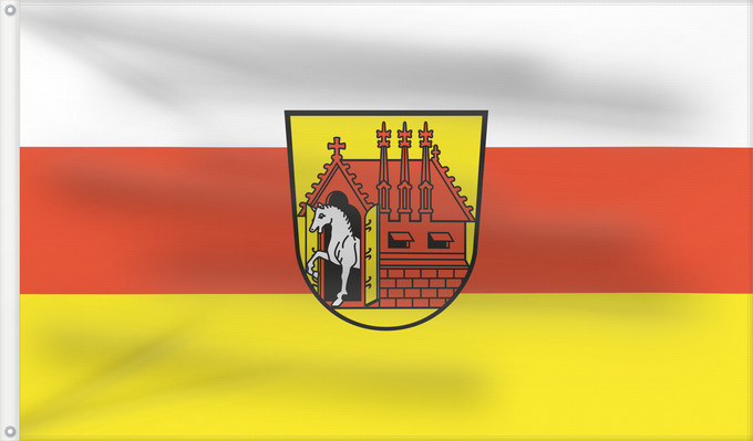 Bandera, con dos ojales metálicos y lado del asta reforzado: Roßtal, M (Romantisches Franken - vom Rangau zur Romantischen Straße)