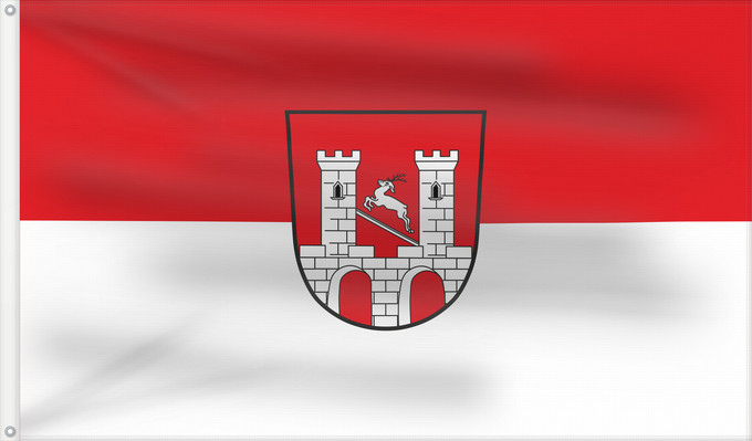 Bandera, con dos ojales metálicos y lado del asta reforzado: Hersbruck, St (Frankenalb)
